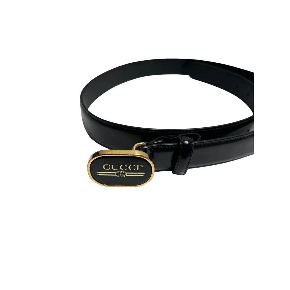 Gucci Men's Belt Leather Black Size 95/38 547754 Authentic Made in Italy
